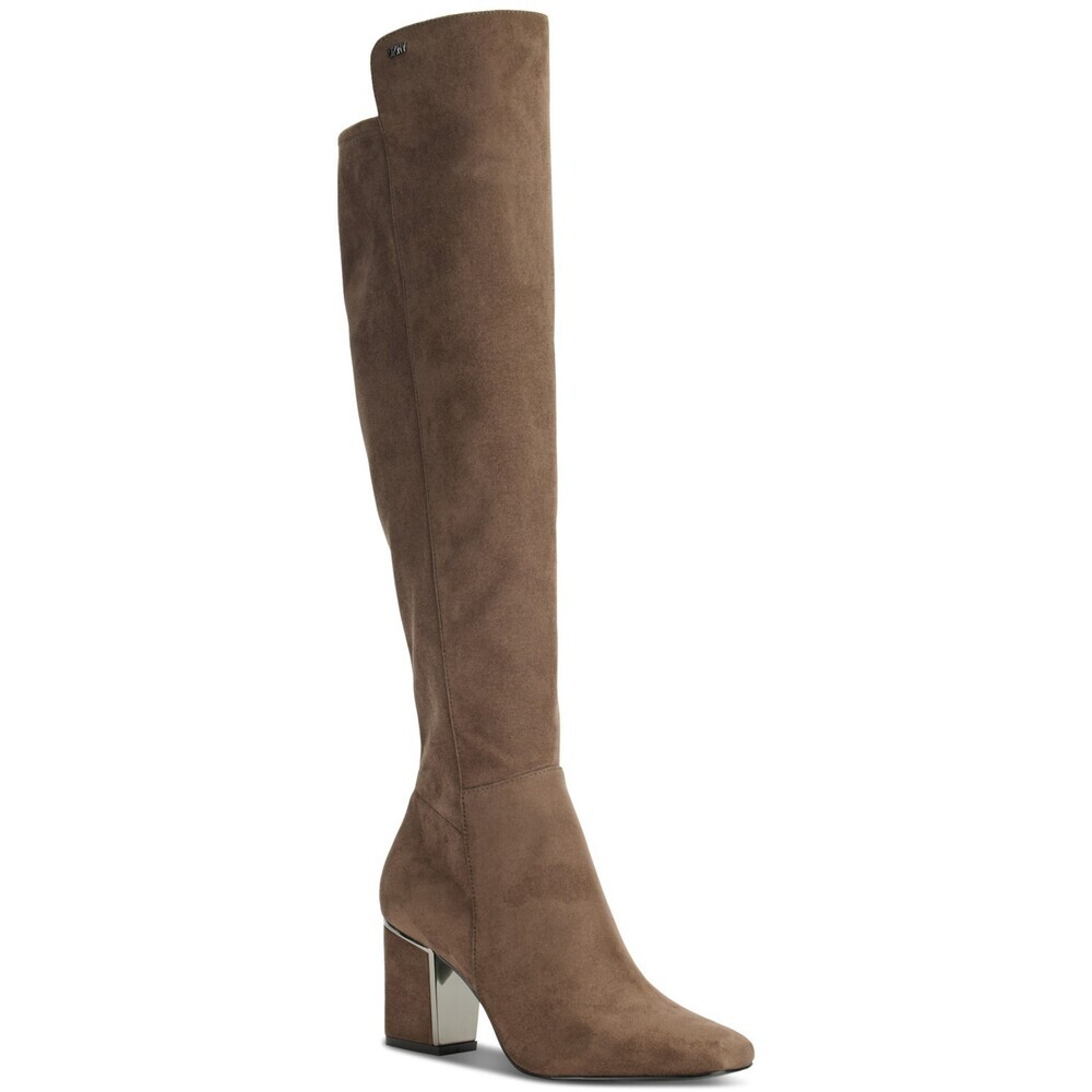 DKNY Cilli K3302197 Boots Women's 7.5 Mushroom Faux Suede Over the Knee LION850